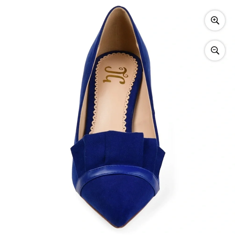 Journee Collection Pointed Toe Flat in Cobalt - Picture 3 of 8